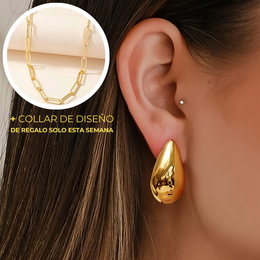 Pendientes de Gota + Collar de diseño DE REGALO